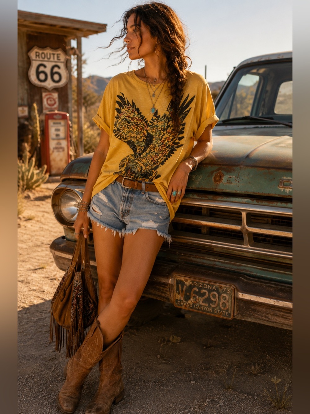 Free People “ Soak Up The Sun “ Eagle 🦅 Graphic t-shirt (( SOLD OUT )) NWOT